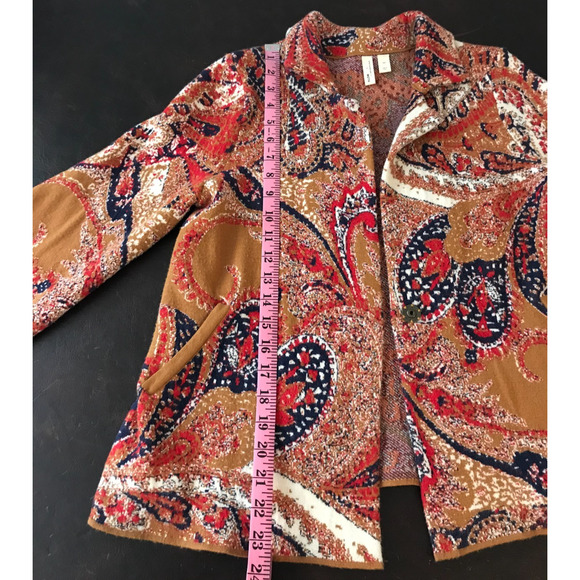 Anthropologie Moth Paisley Intarsia Blazer - Size Extra Small - Picture 9 of 13
